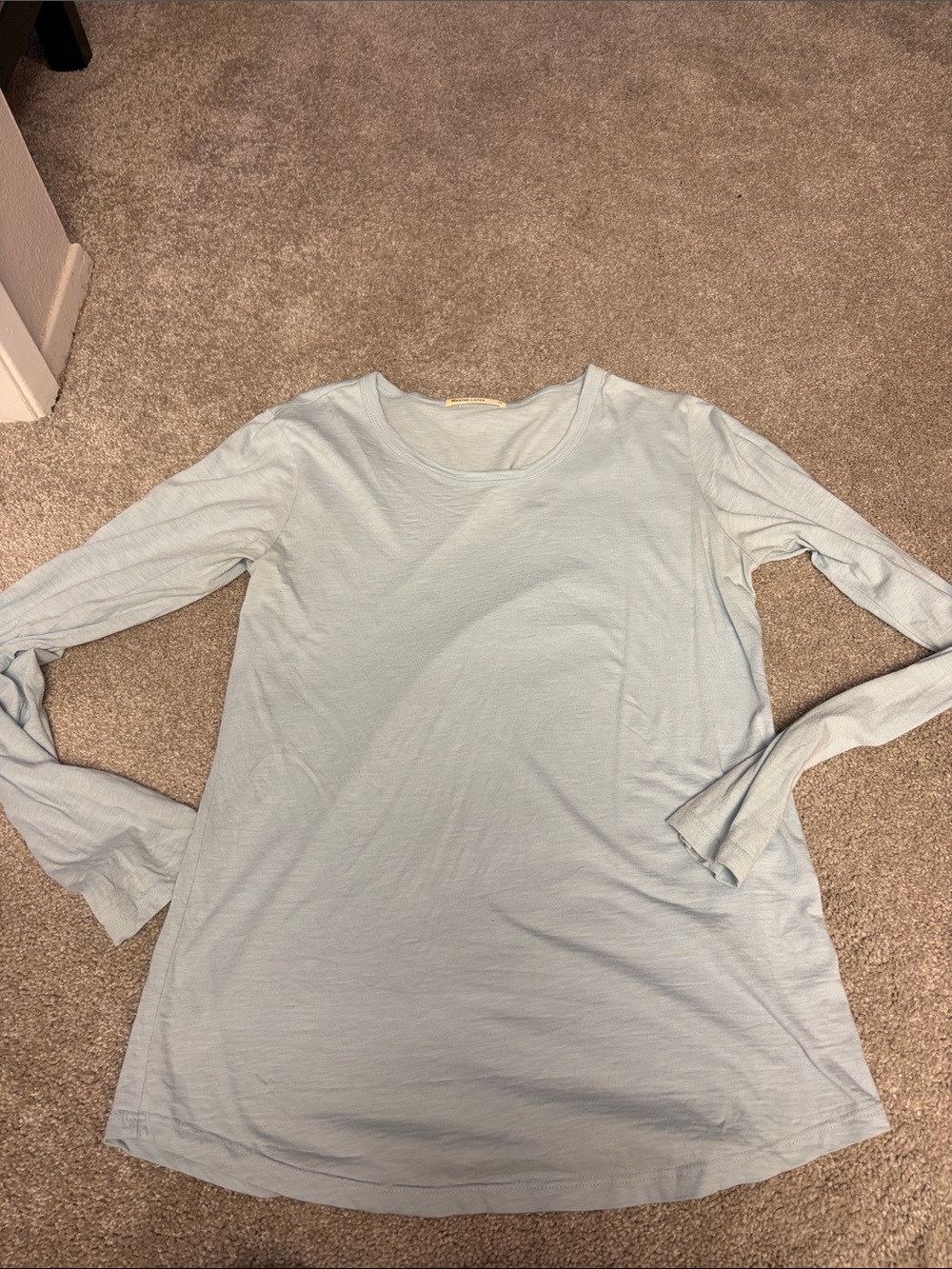 Marine Layer Light Blue Long Sleeve Crewneck Top